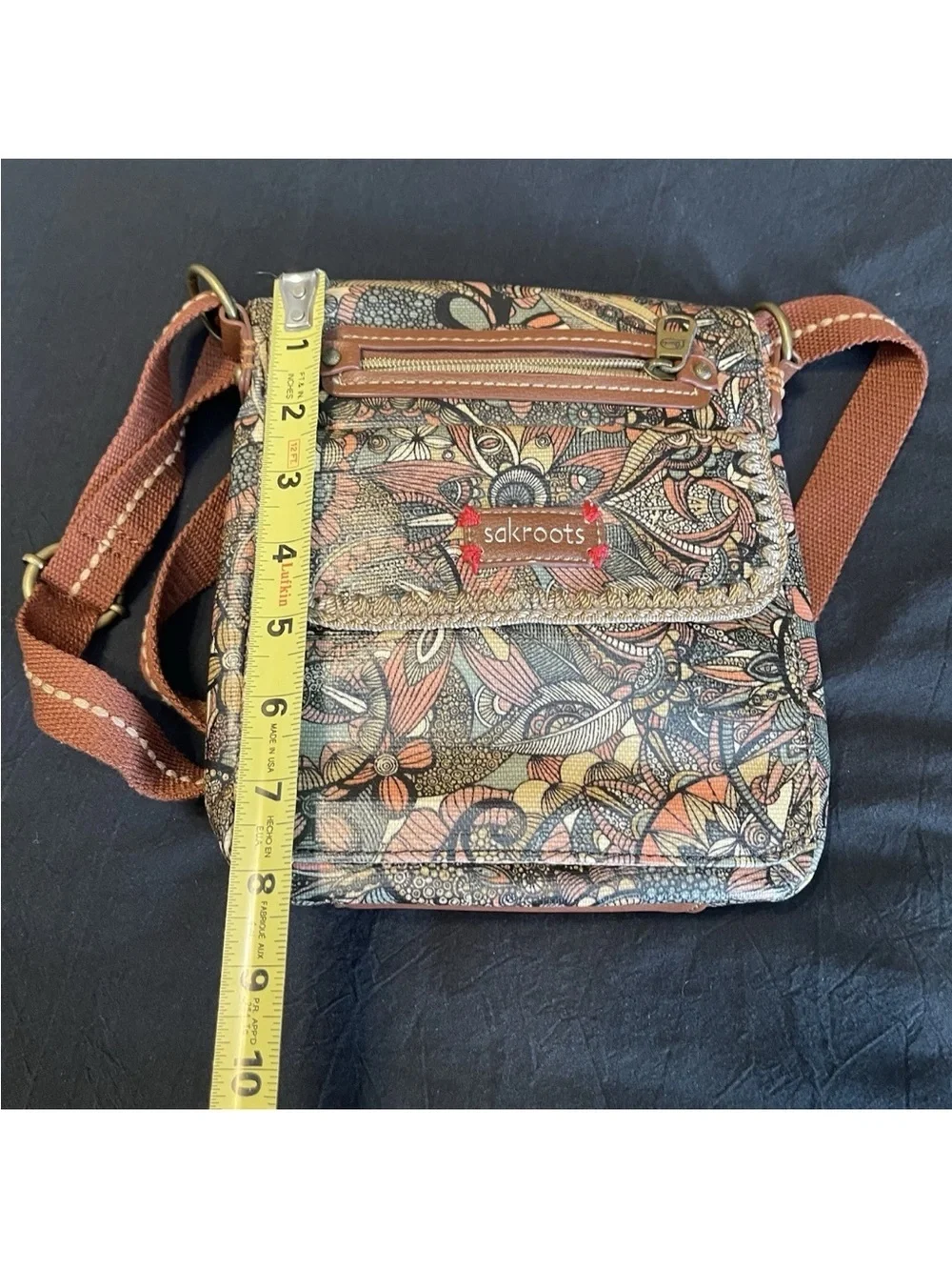 Sakroots Crossbody Purse Handbag Flap Messenger Tote Zip ID Card Bag Bird Peace